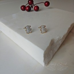 Kolczyki misie z cyrkoniami