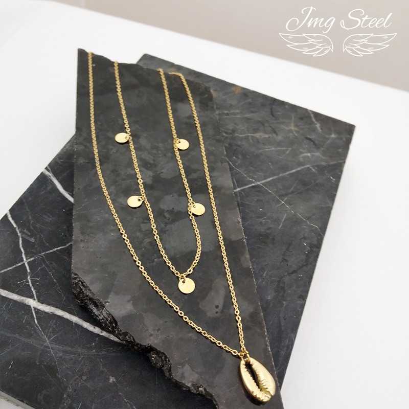 Podwójny naszyjnik z muszlą