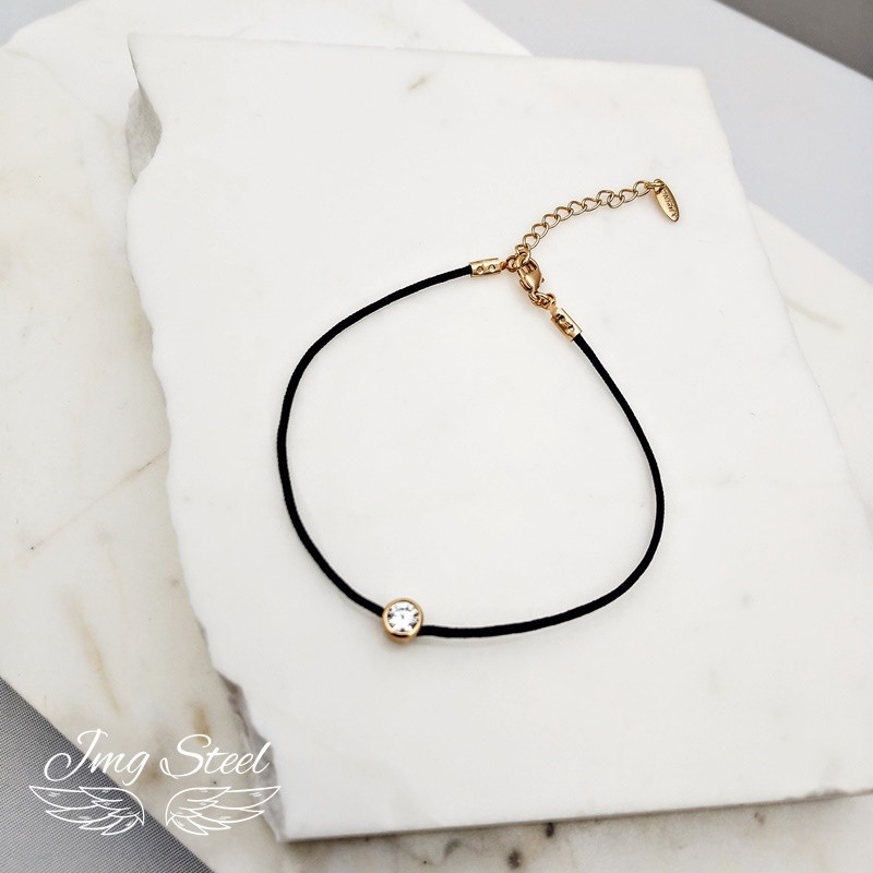 Bransoletka cyrkonia na sznurku